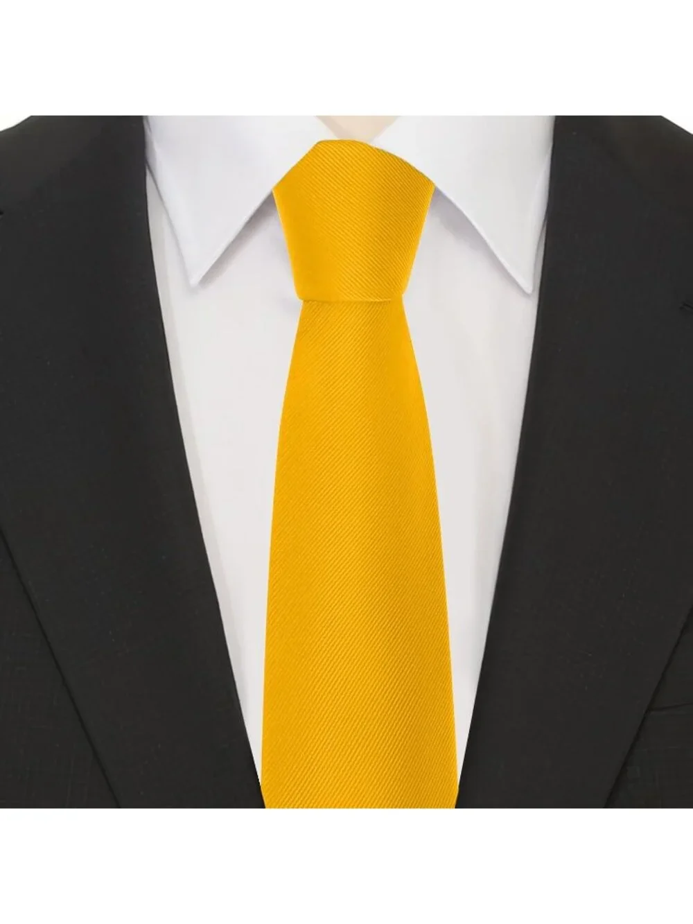 Men's Golden Twill Diagonal Textured Silk Formal Necktie For Business Dress